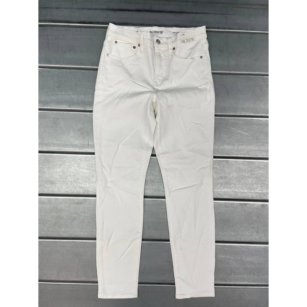 JCrew 9" Toothpick Jeans Womens 28 White Stretch Skinny Inseam 28